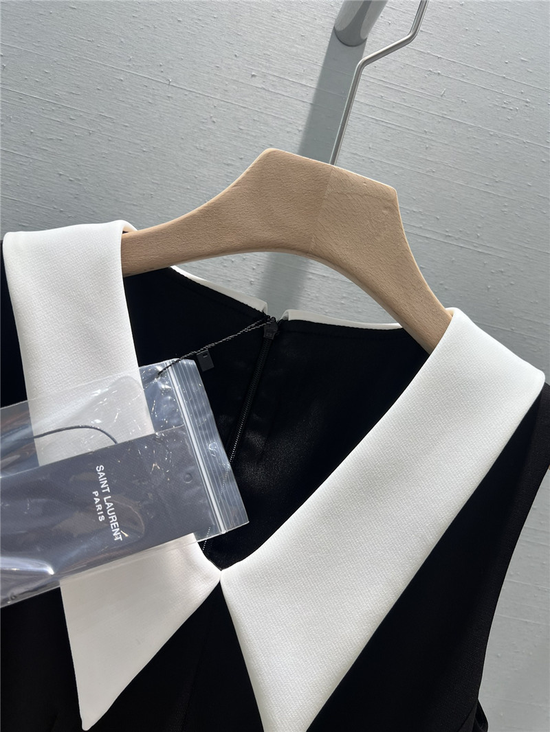 Y51 black and white contrast collar a-line dress replicas clothes