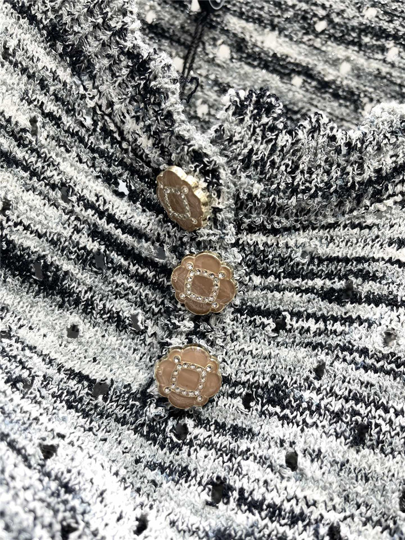 Ch**el colorful yarn lace hollow knitted vest replicas clothes