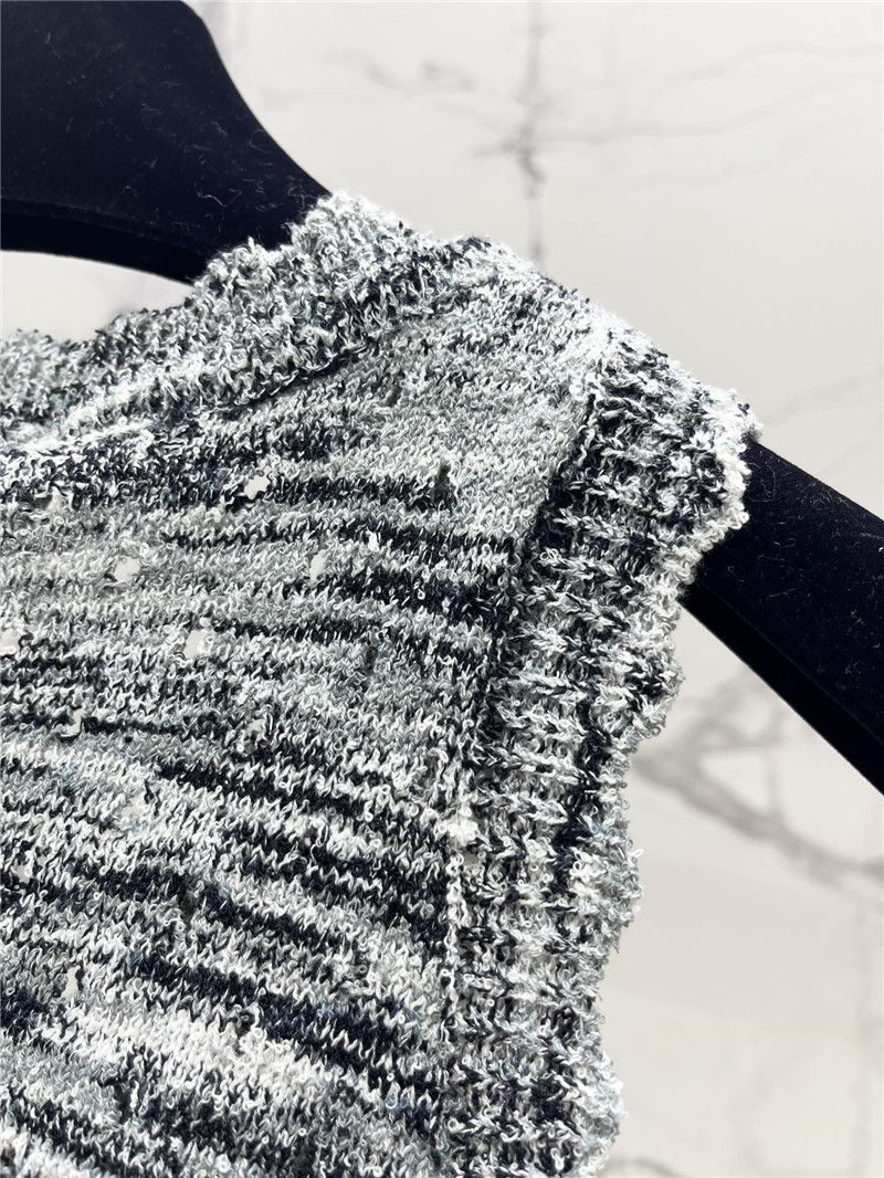 Ch**el colorful yarn lace hollow knitted vest replicas clothes