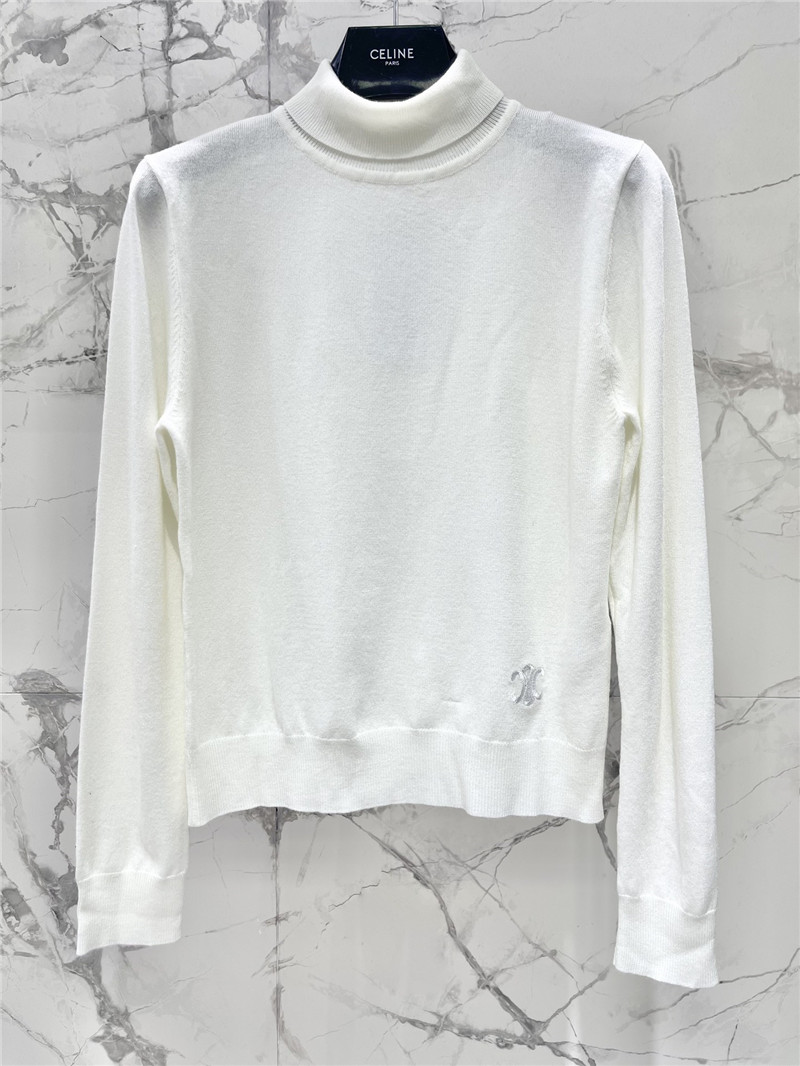 Ce1i*e knitted pullover high collar design long sleeves replica clothes