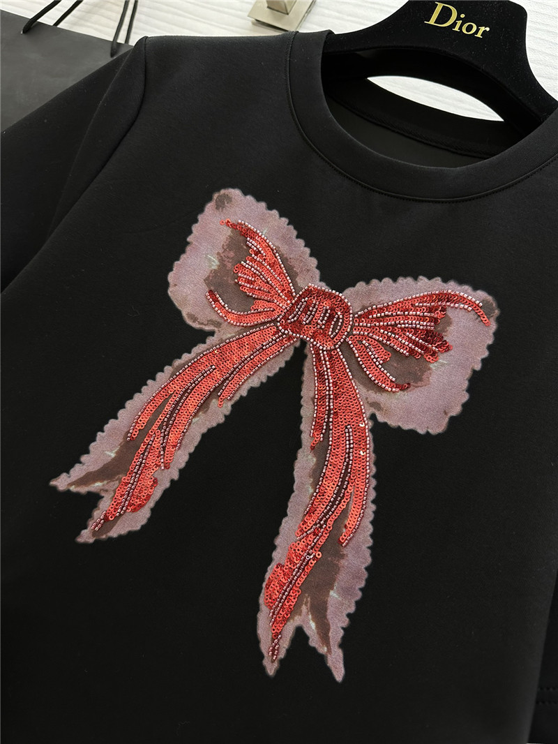 M1um1u bow waist short sleeve dress replica d&g clothing