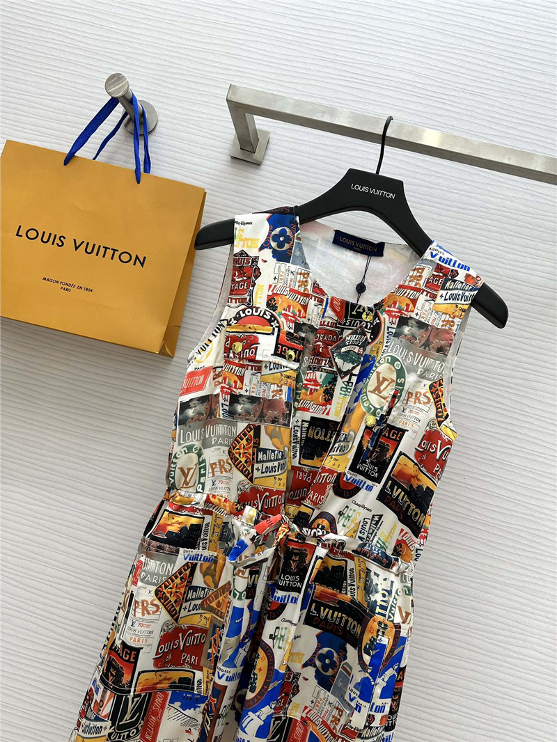 l0vis Vvtt0n lv printed drawstring dress replica clothes
