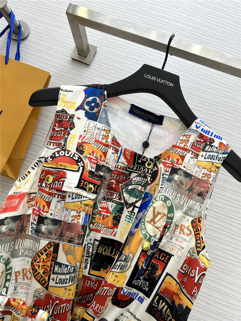 l0vis Vvtt0n lv printed drawstring dress replica clothes