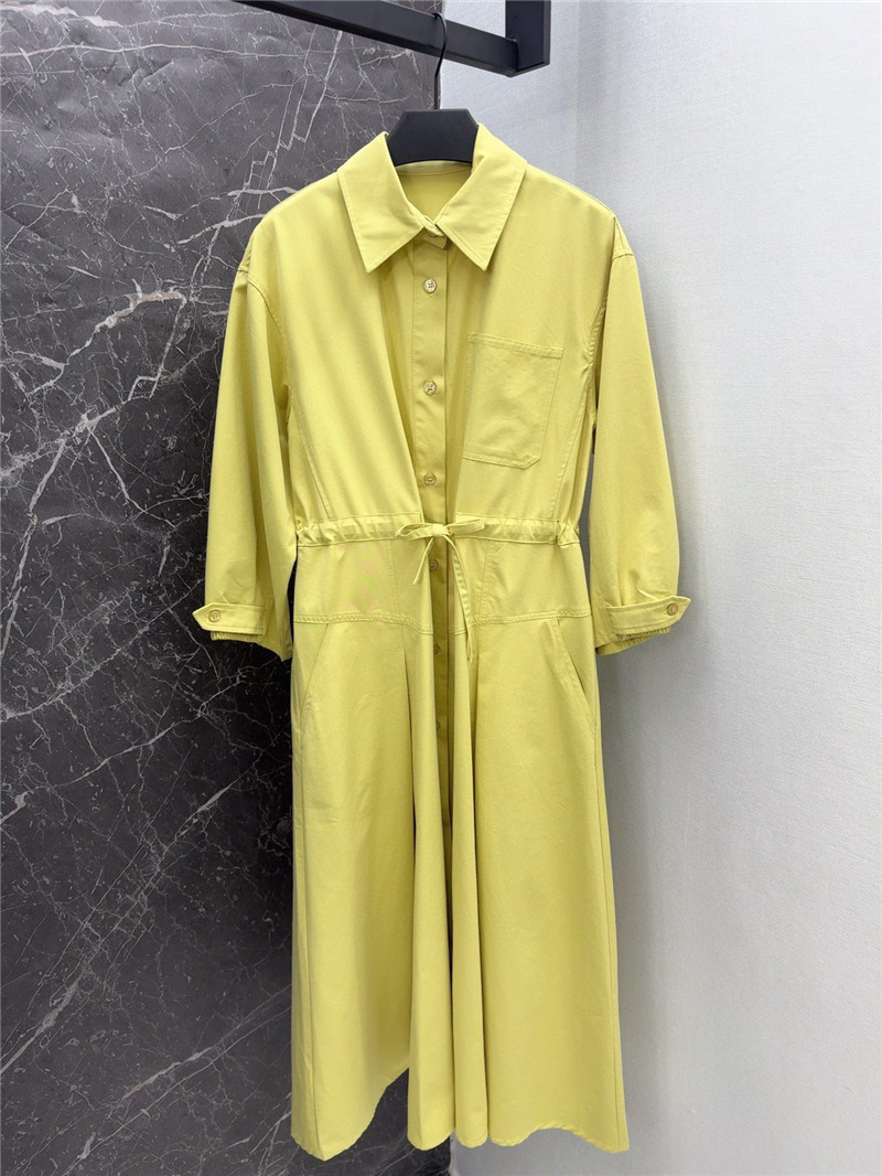 H**me5 yellow cotton midi shirt dress