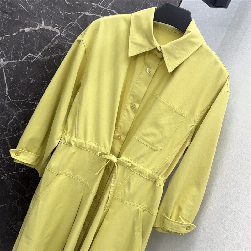 H**me5 yellow cotton midi shirt dress