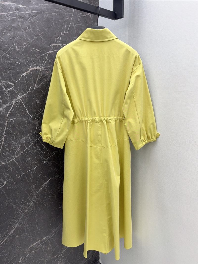 H**me5 yellow cotton midi shirt dress
