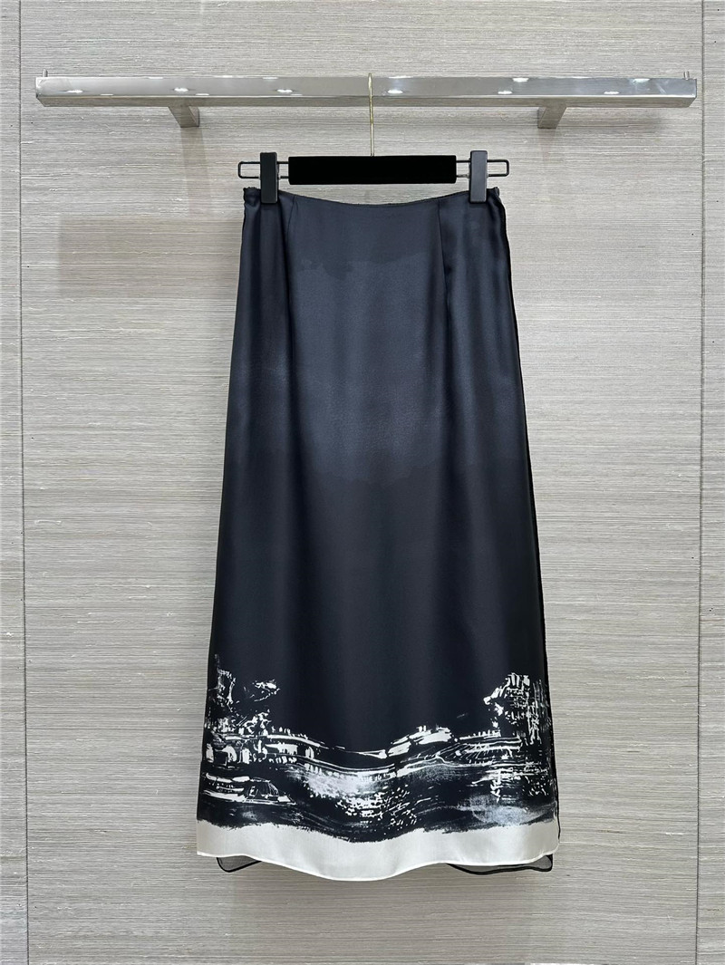 D10r eiffel tower printed silk long skirt replica clothes