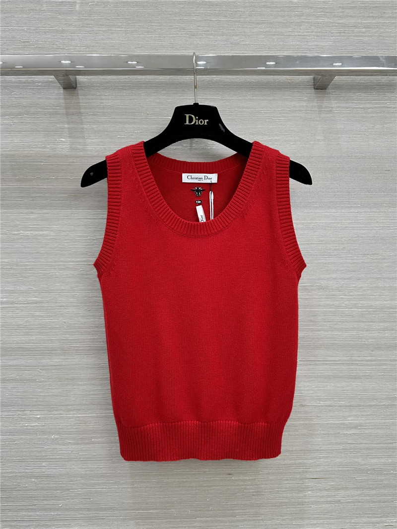 D10r red cashmere knitted vest replica clothes