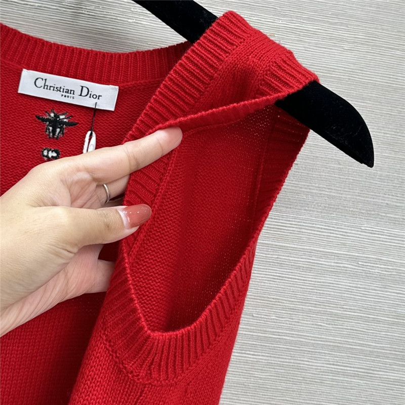 D10r red cashmere knitted vest replica clothes