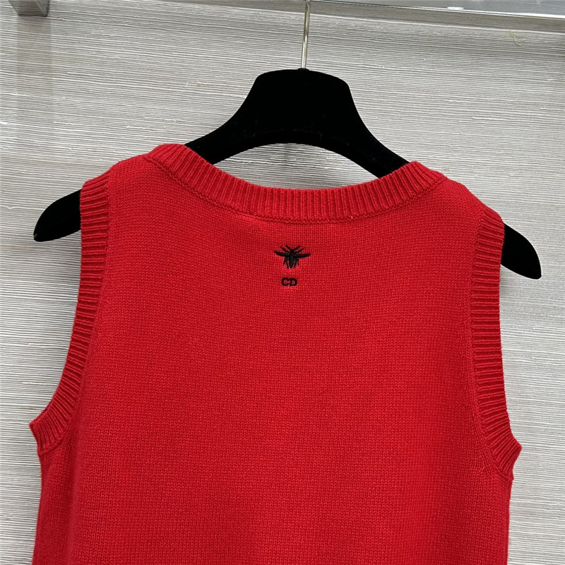 D10r red cashmere knitted vest replica clothes