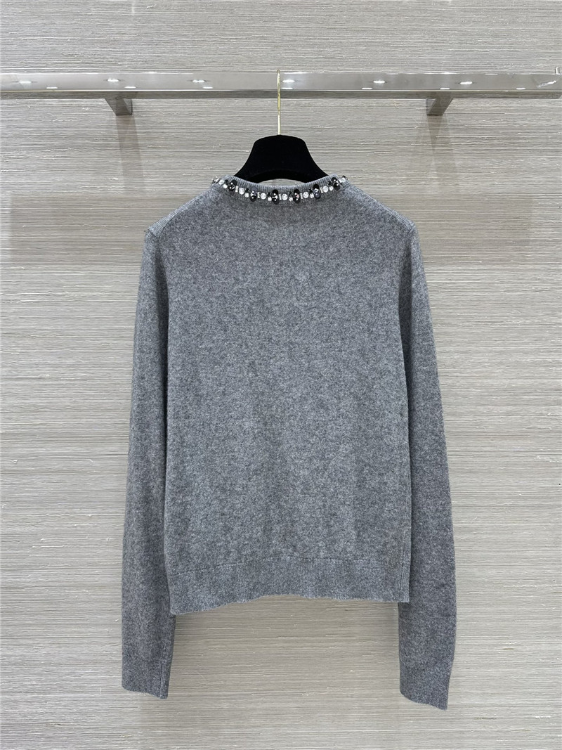 Va1e*ntin0 rhinestone collar design small cardigan replica clothes