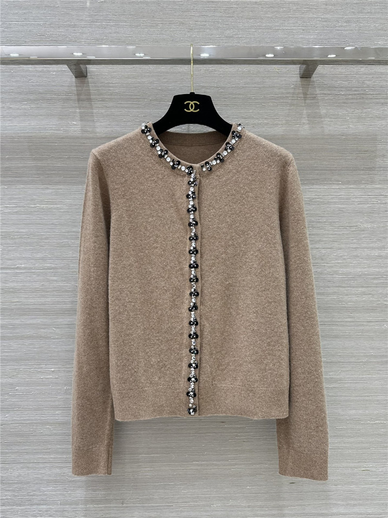 Va1e*ntin0 rhinestone collar design small cardigan replica clothes