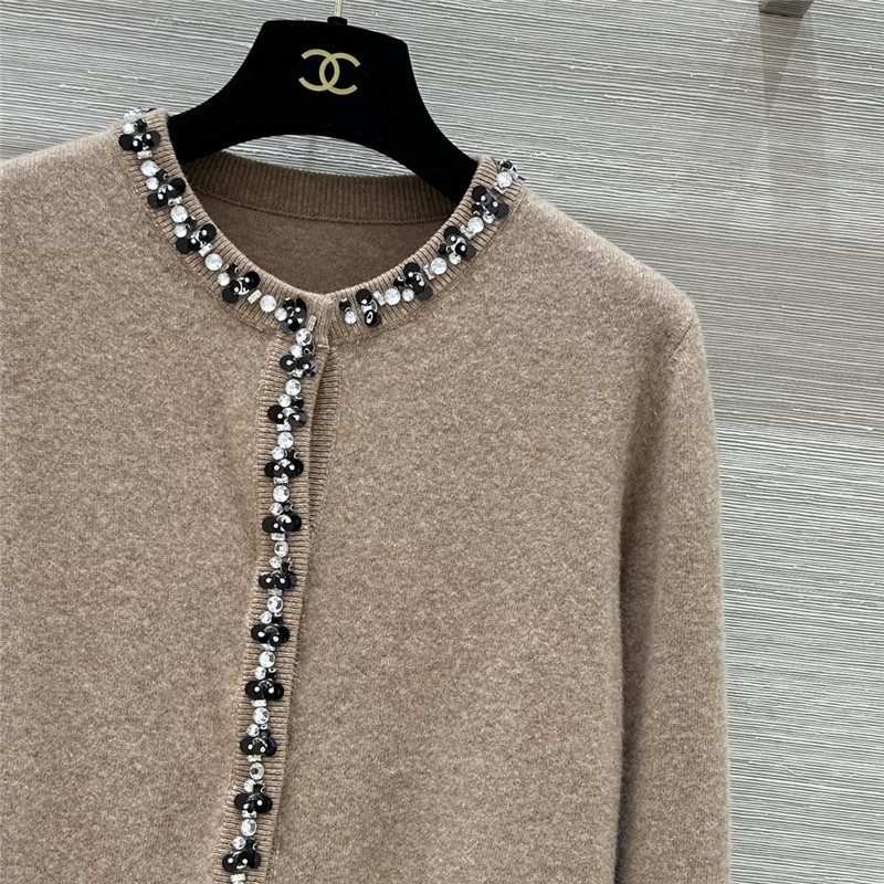 Va1e*ntin0 rhinestone collar design small cardigan replica clothes