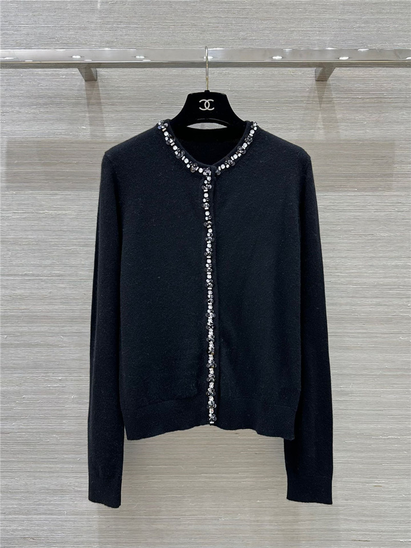 Va1e*ntin0 rhinestone collar design small cardigan replica clothes