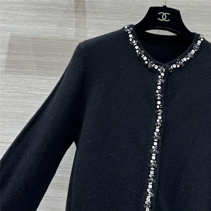 Va1e*ntin0 rhinestone collar design small cardigan replica clothes