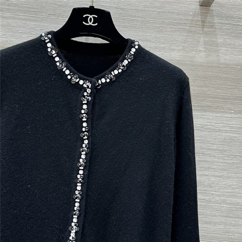 Va1e*ntin0 rhinestone collar design small cardigan replica clothes