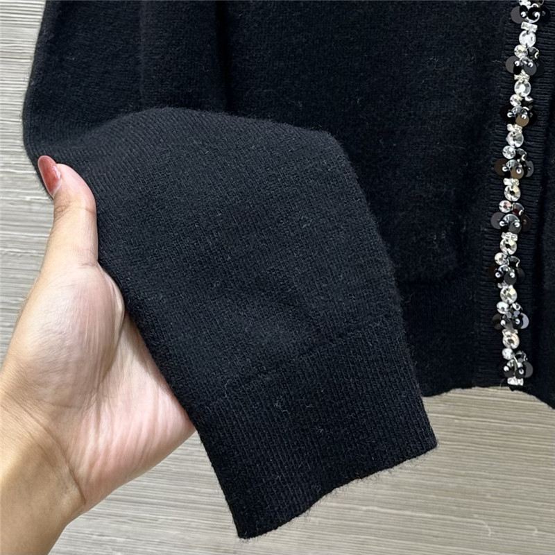 Va1e*ntin0 rhinestone collar design small cardigan replica clothes