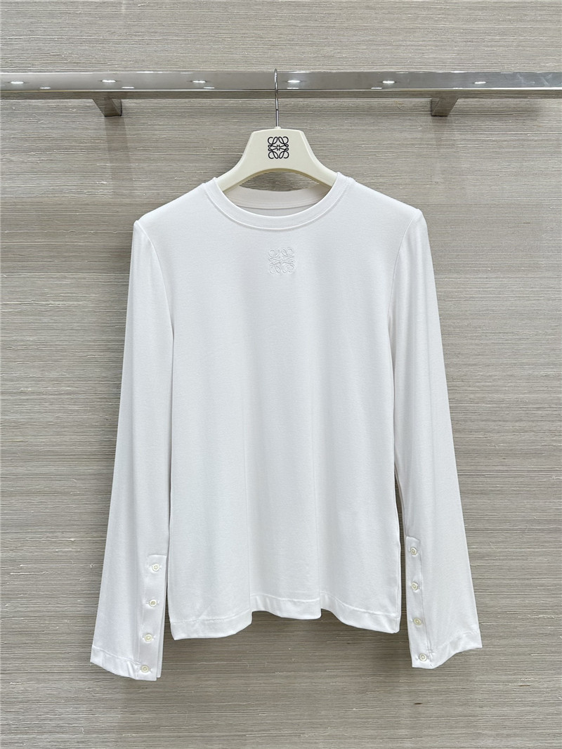 L0ew* white cotton long-sleeved shirt