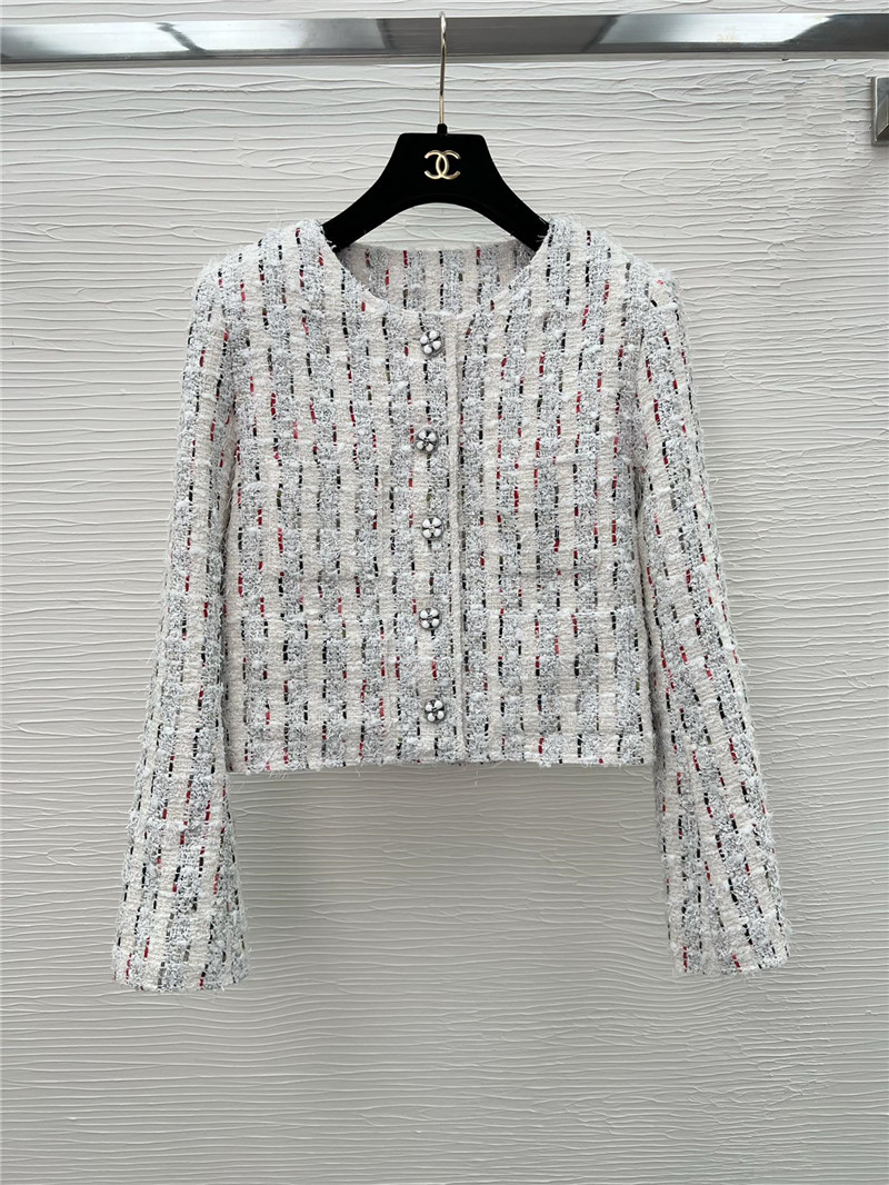 Ch**el round neck tweed coat replica clothing sites