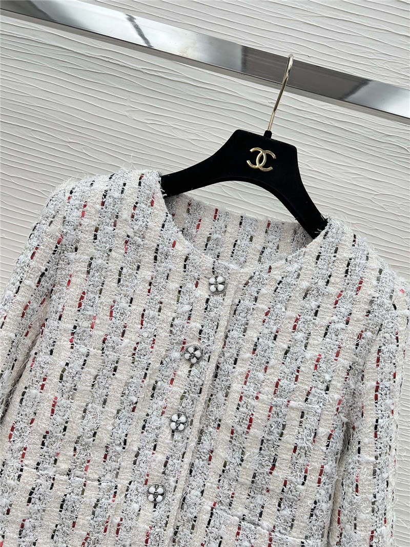 Ch**el round neck tweed coat replica clothing sites