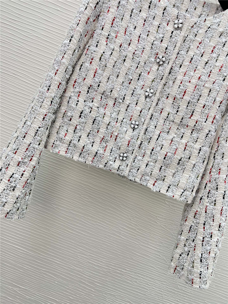 Ch**el round neck tweed coat replica clothing sites