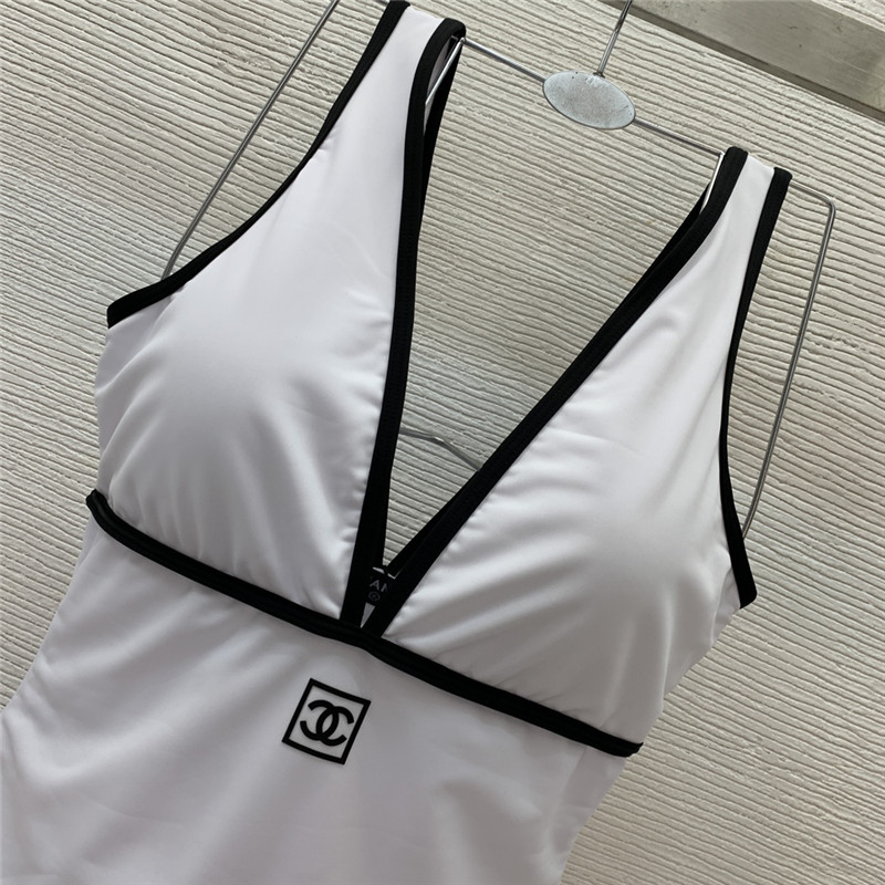 Ch**el deep v neck swimsuit replica clothes