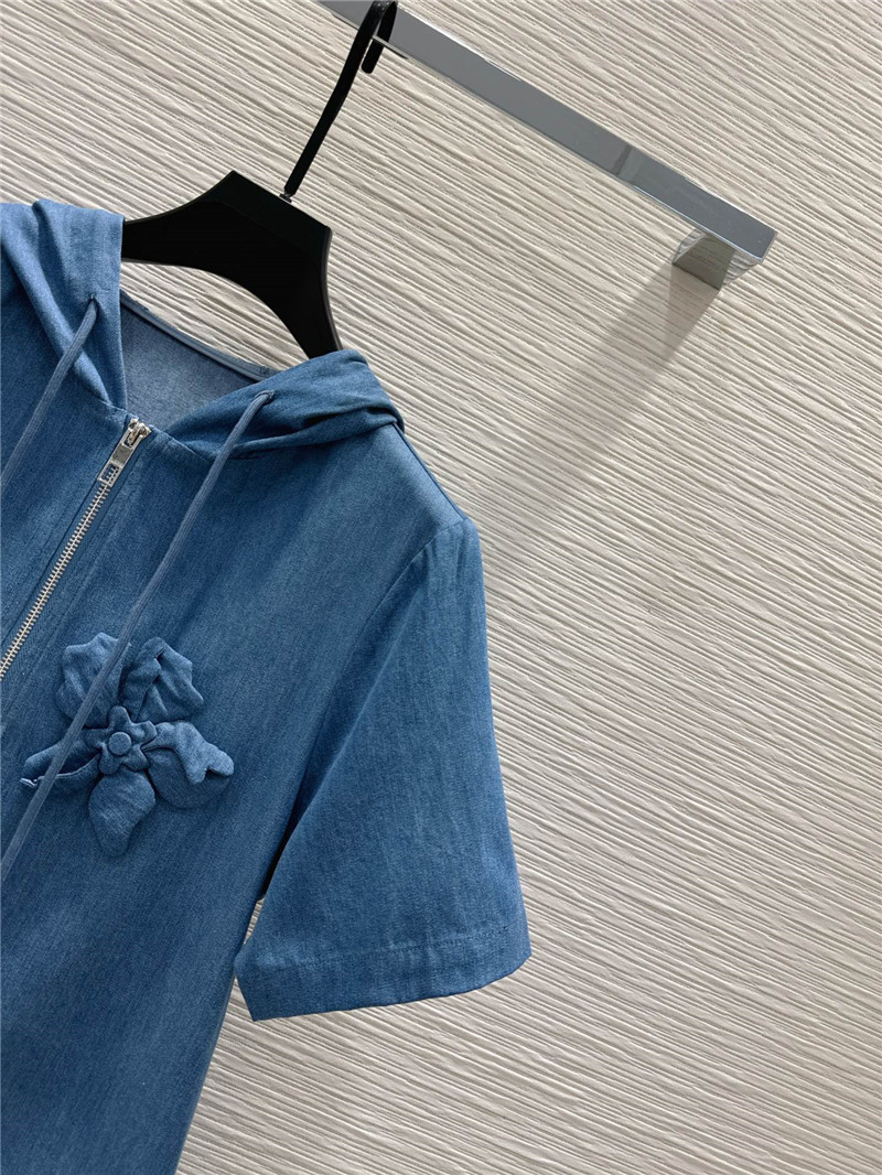 Va1e*ntin0 3d petal denim dress replica clothing sites