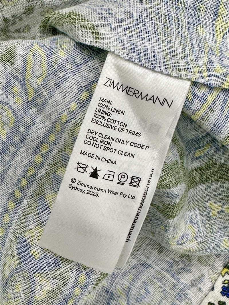 Zimm deep V-neck lantern sleeves mid-length dress replica clothes