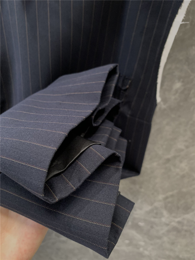 M1um1u shirt collar vertical striped sleeveless dress replica clothing