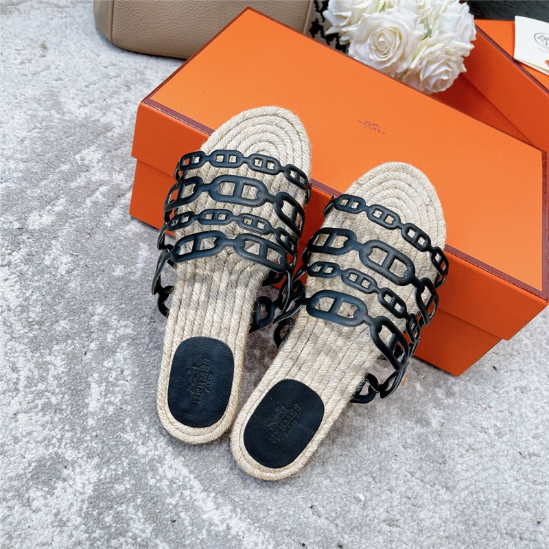 H**me5 ancone espadrille in black and netrual