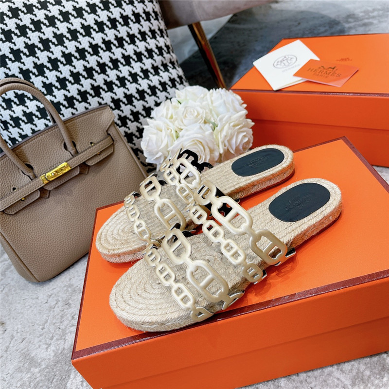 H**me5 ancone gold nappa leather espadrilles