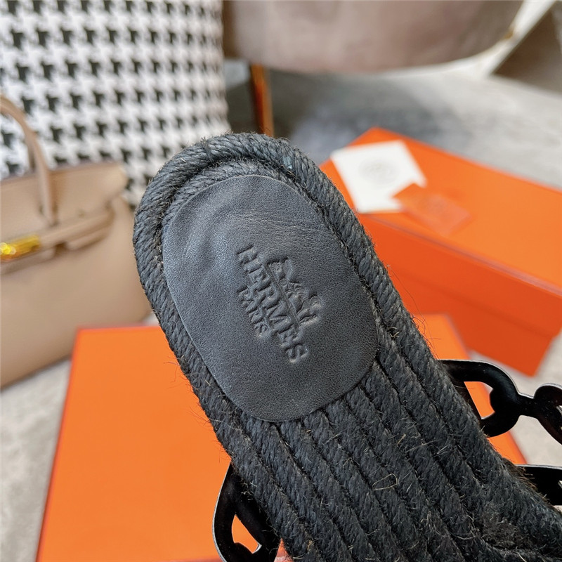 H**me5 ancone espadrille in black nappa leather