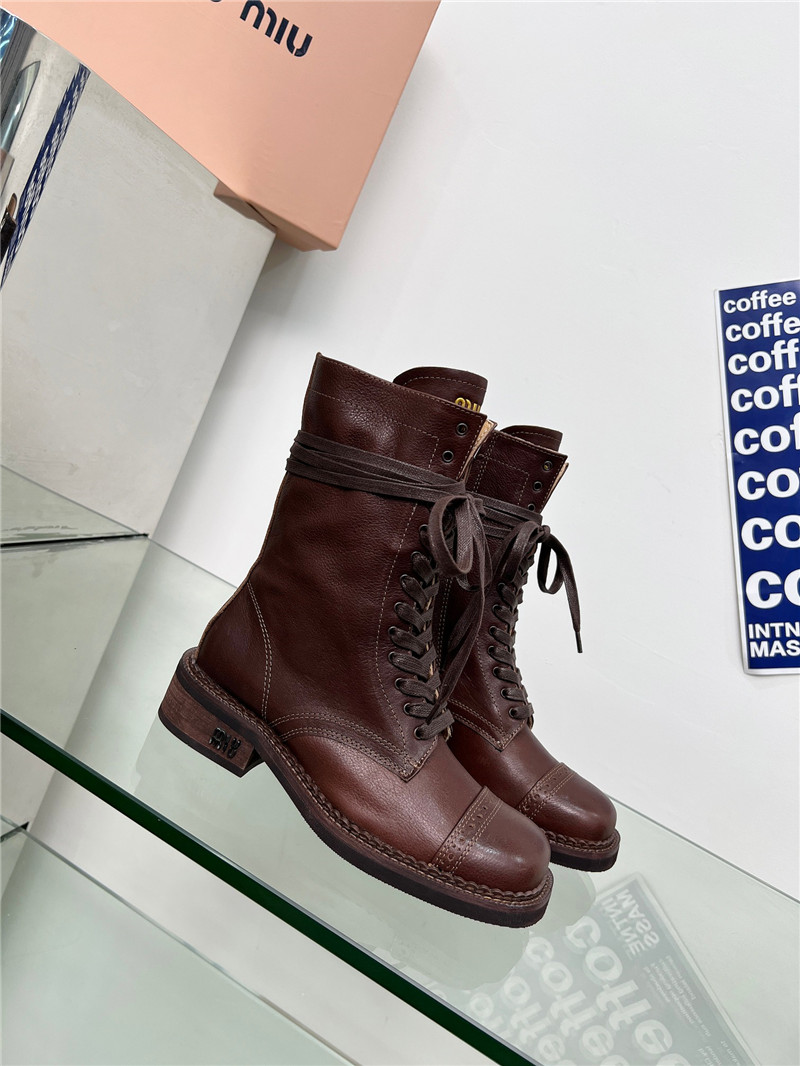 Miu Miu Lace-Up Combat Boots
