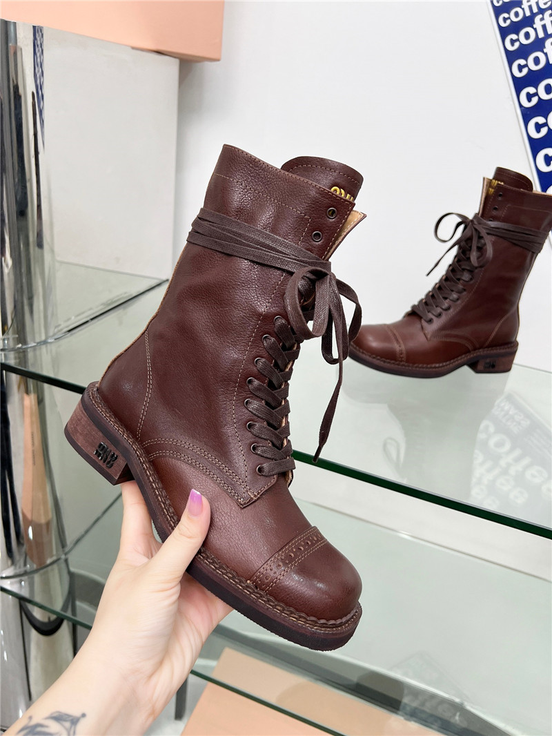 Miu Miu Lace-Up Combat Boots