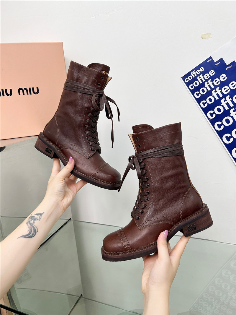 Miu Miu Lace-Up Combat Boots