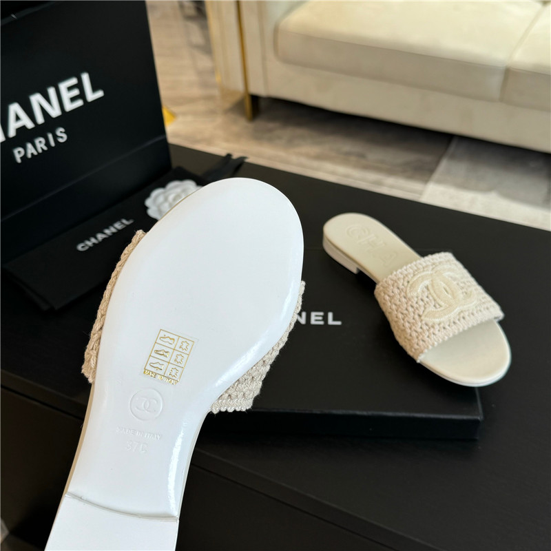 Ch**el white crochet mule sandals