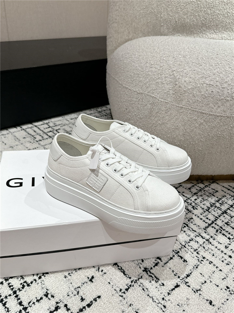 Givenchy City Canvas Platform Sneakers White
