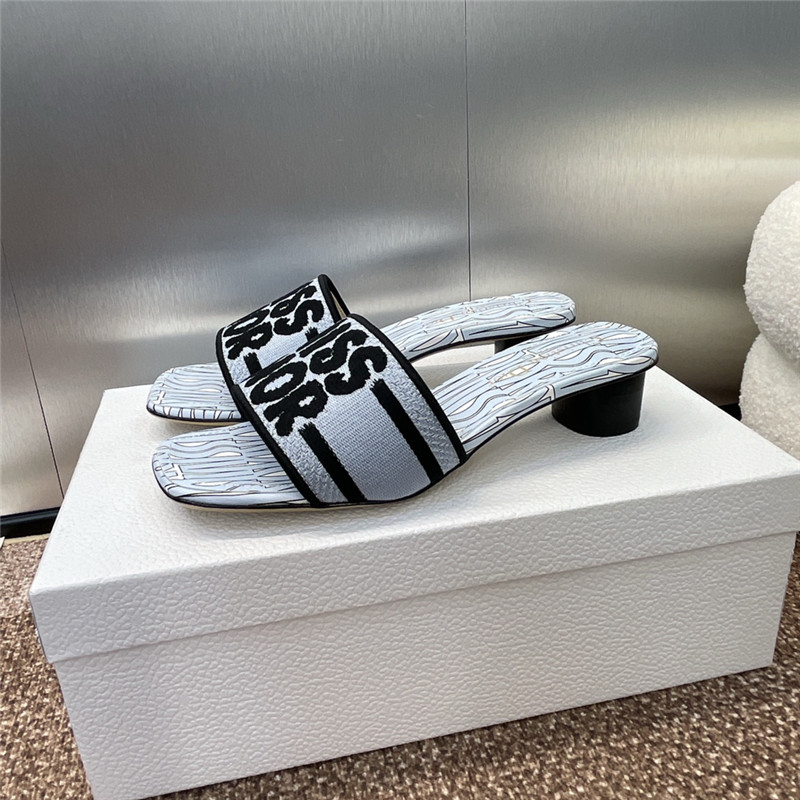 D10r dway heeled slide in pale blue miss D10r allover motif