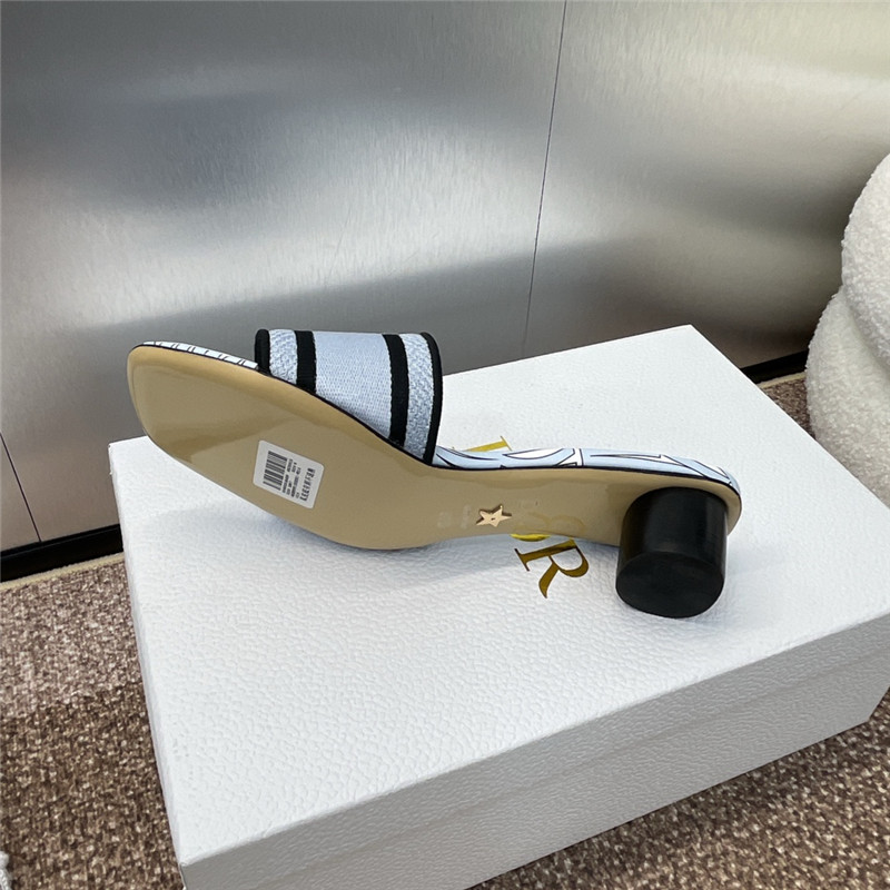 D10r dway heeled slide in pale blue miss D10r allover motif