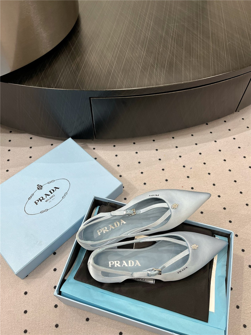 Pra*a satin cut-out ballerinas in blue