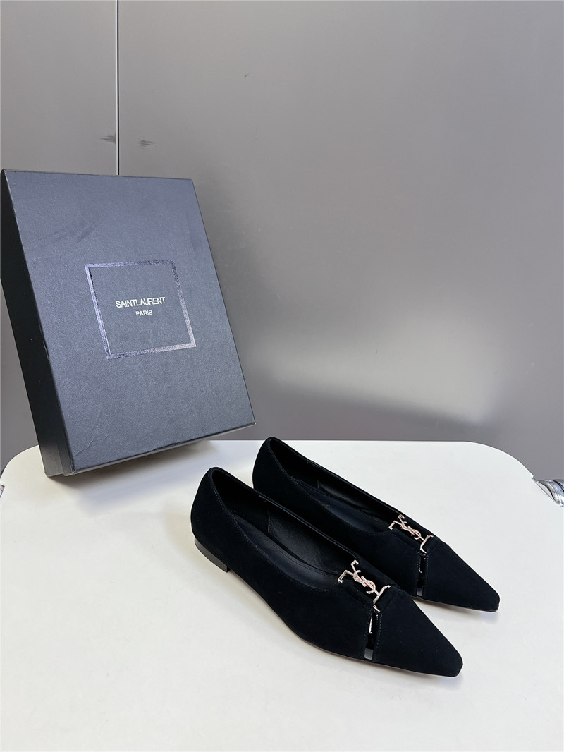 Sa1nt Lau*nt babylone ballet flats in black suede