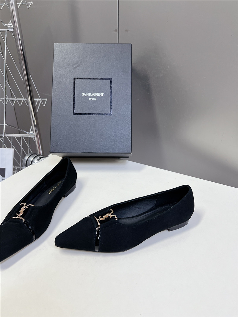 Sa1nt Lau*nt babylone ballet flats in black suede