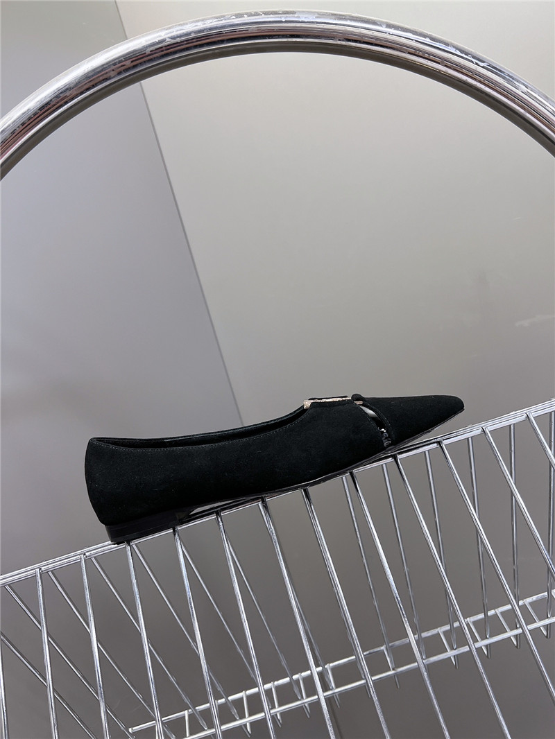 Sa1nt Lau*nt babylone ballet flats in black suede