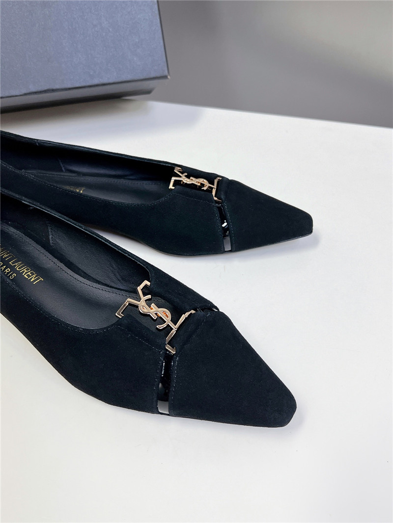 Sa1nt Lau*nt babylone ballet flats in black suede