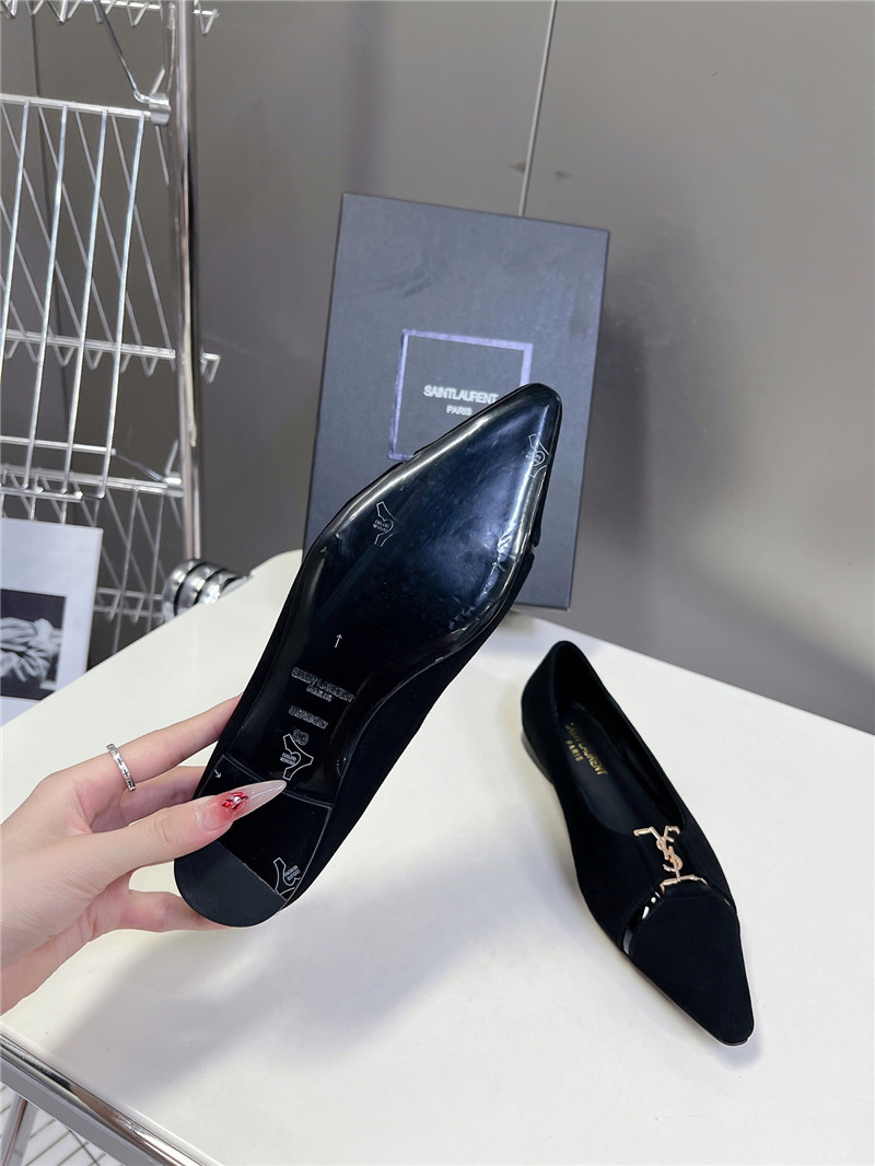 Sa1nt Lau*nt babylone ballet flats in black suede