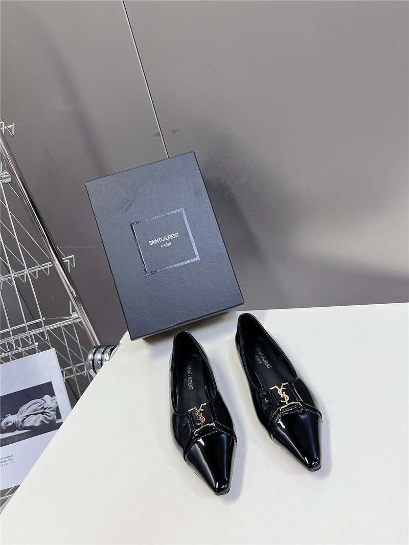 Sa1nt Lau*nt babylone ballet flats in black patent leather