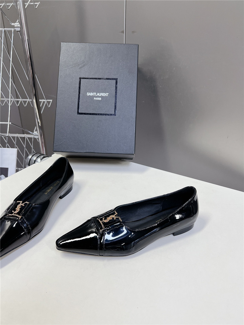 Sa1nt Lau*nt babylone ballet flats in black patent leather