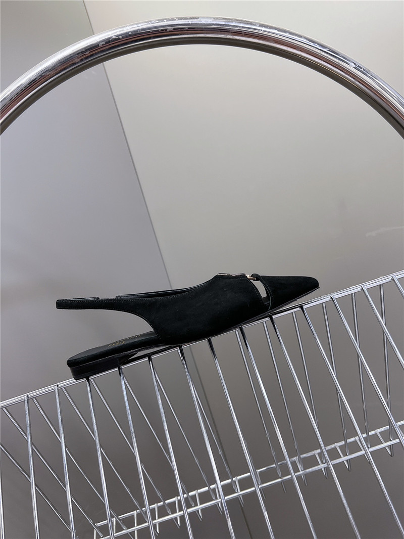 Sa1nt Lau*nt babylone slingback flats in black satin