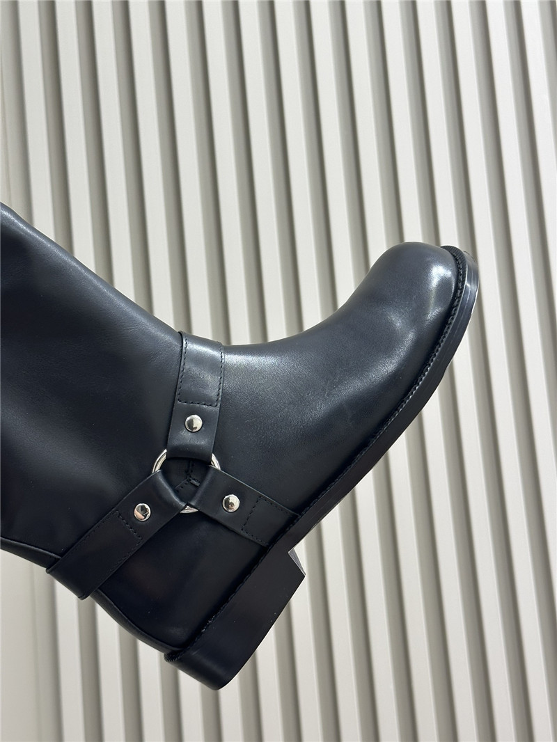L0ew* campo biker boots in black calfskin