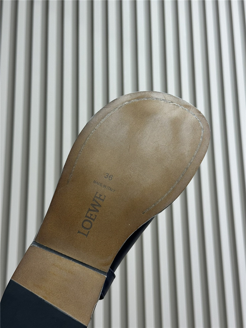 L0ew* campo biker boots in black calfskin